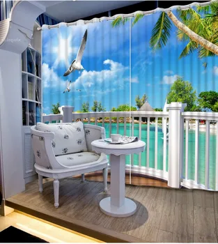 

3D Printing Curtains Lifelike Room Decorations Blackout Cortians Beautiful Full Light Shading Bedroom Curtains CL-DLM202