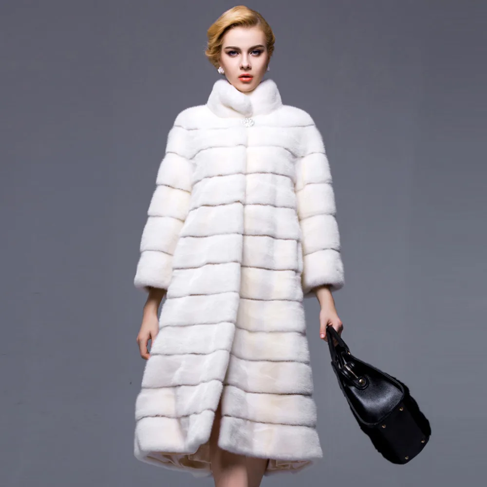 Fur Story 16048D Women's Long Real Mink Coat Plus Size Full Pelt Natural Female Luxurious Overcoat  Женская | Шубы и дубленки -32922949775