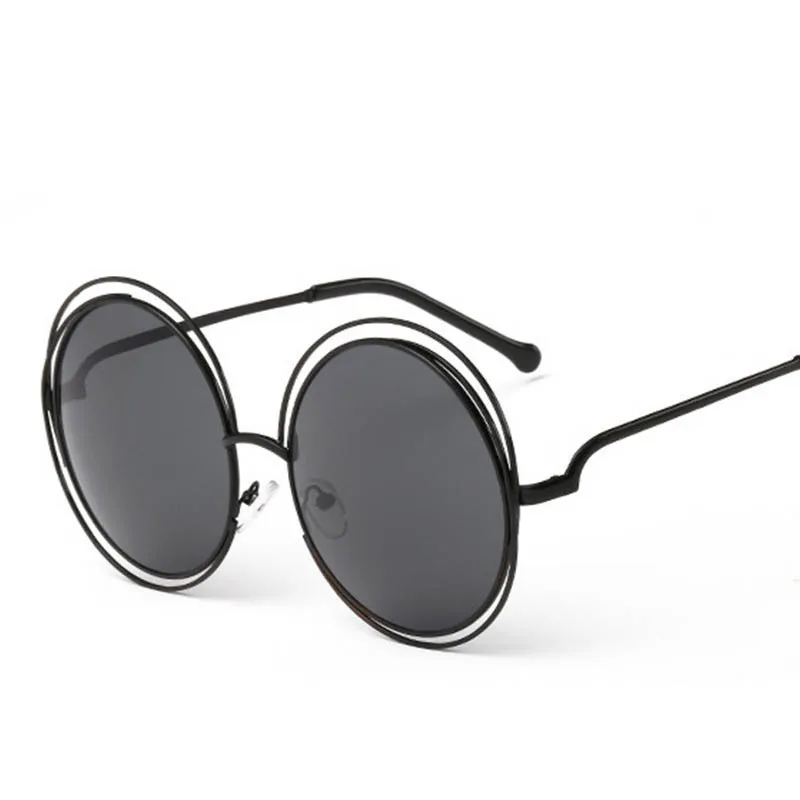 Круглые брендовые дизайнерские ретро большие размеры винтажная металлическая рамка и зеркальные линзы солнцезащитные очки выше размера d очки высокого качества Oculos De Sol - Цвет линз: C1