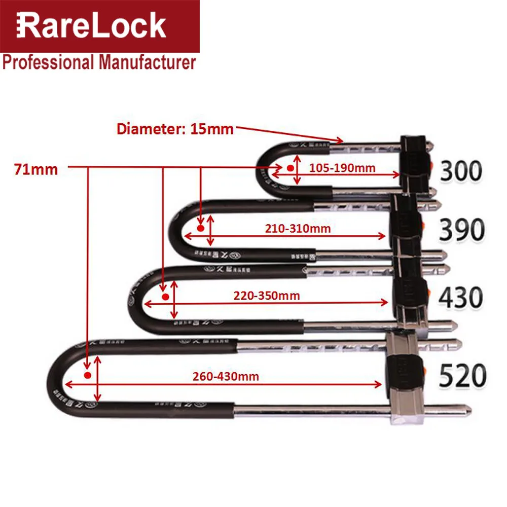 Rarelock длинная ручка стеклянная дверь U замок 4 размера для ворот двери шкафа женское платье магазин двери с 5 ключами DIY MMS464 hh