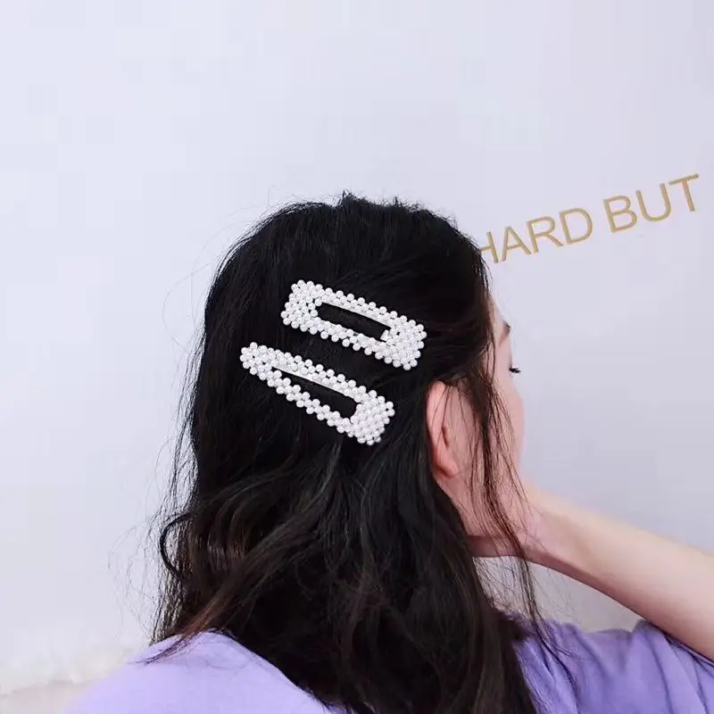

M MISM INS Sweet Hair Clips For Womens Haar Accessoires Headwear Girls Full Pearl Beautiful Hairpins Hair Ornament BB Hairgrip