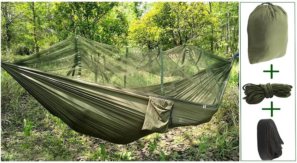 Зеленый) очень высокая портативная прочная ткань москитная сетка Кемпинг гамак легкая подвесная кровать прочная упаковываемая дорожная кровать