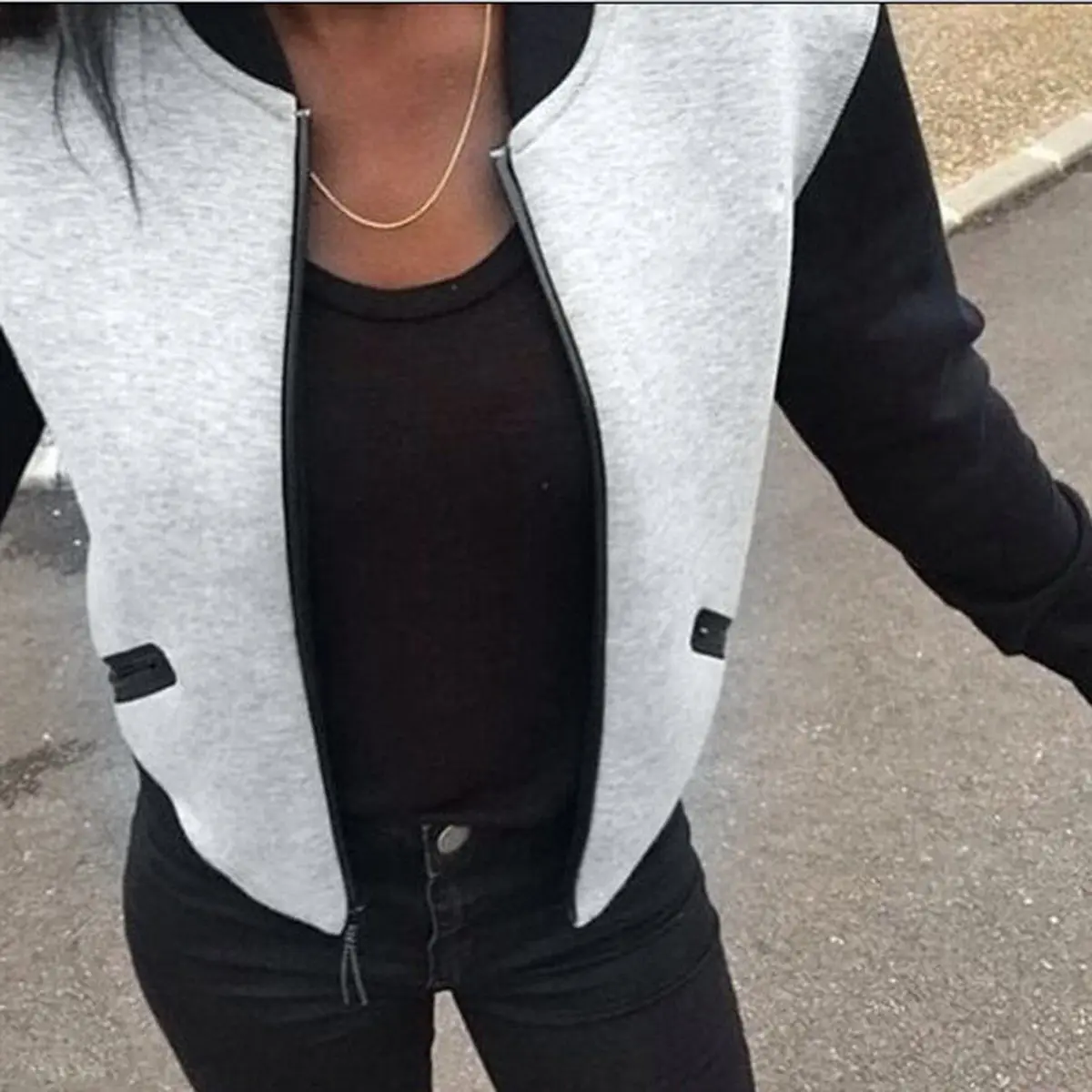 Puseky 2018 حار بيع الأزياء النسائية منفذها سترة خمر زمم السائق أنيق مبطن سستة معطف بلوزة الخريف الشتاء معاطف Puseky 2018 حار بيع الأزياء النسائية منفذها سترة خمر زمم السائق أنيق مبطن سستة معطف بلوزة الخريف الشتاء معاطف