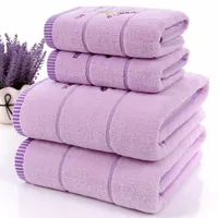 Terry Cloth Cotton Towel Set, Small Face Hand Towel, Lavender Purple and White, Home Bath Towels Bathroom, Absorbent, 2pcs/set 2