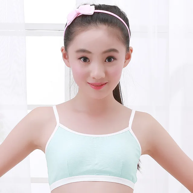 2017 Puberty Young Girls Cotton Training Bras Children Sport Underwear