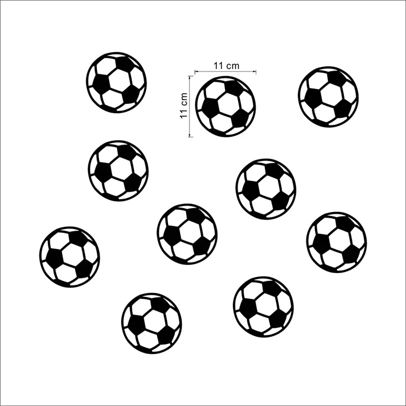 Pegatinas coloridas de la pared de la pelota de fútbol de 10 piezas