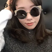 AOUBOU Fashion Cat Eye Sunglasses Women Brand Designer Sun Glasses For Ladies Vintage Oculos Mirror Colorful-Lens Female 7117