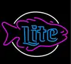 Custom Miller Lite Fish Glass Neon Light Sign Beer Bar