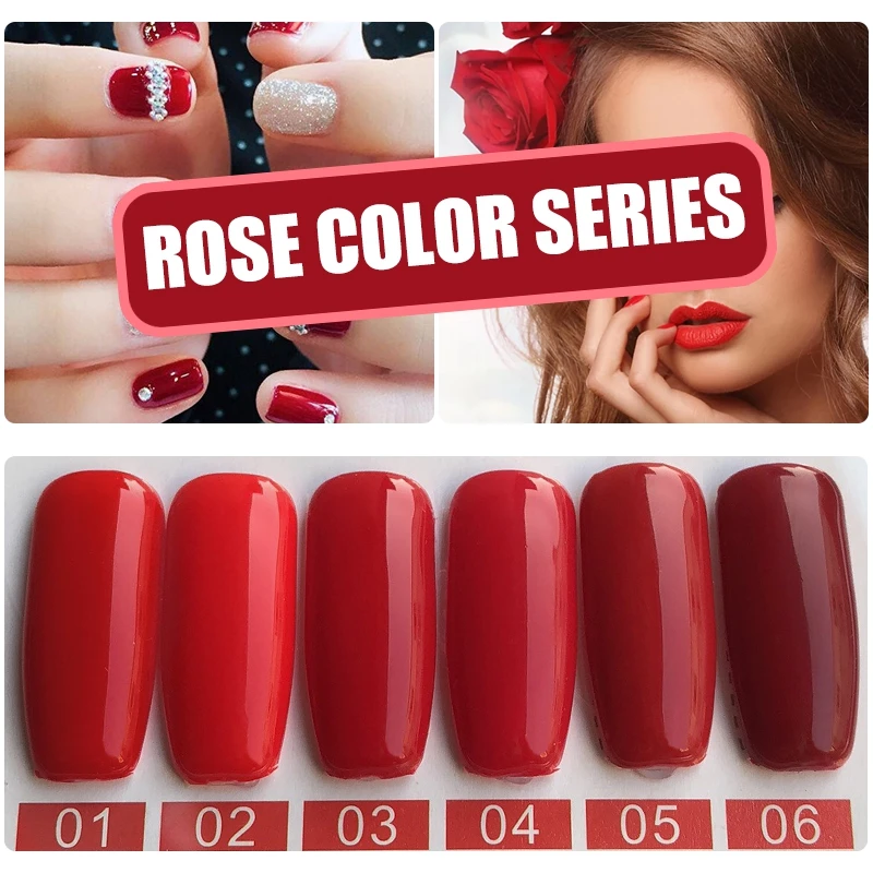 

YIFEI Red Colors Nail Polish Set 10ML UV&LED Gel Varnish Need Primer Nail Art Gel Lacquer For Nails Esmalte Permanente Gel Lak