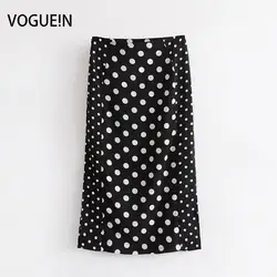 Voguein новые женские пикантные черные сапоги с белый горошек миди юбка, оптовая продажа