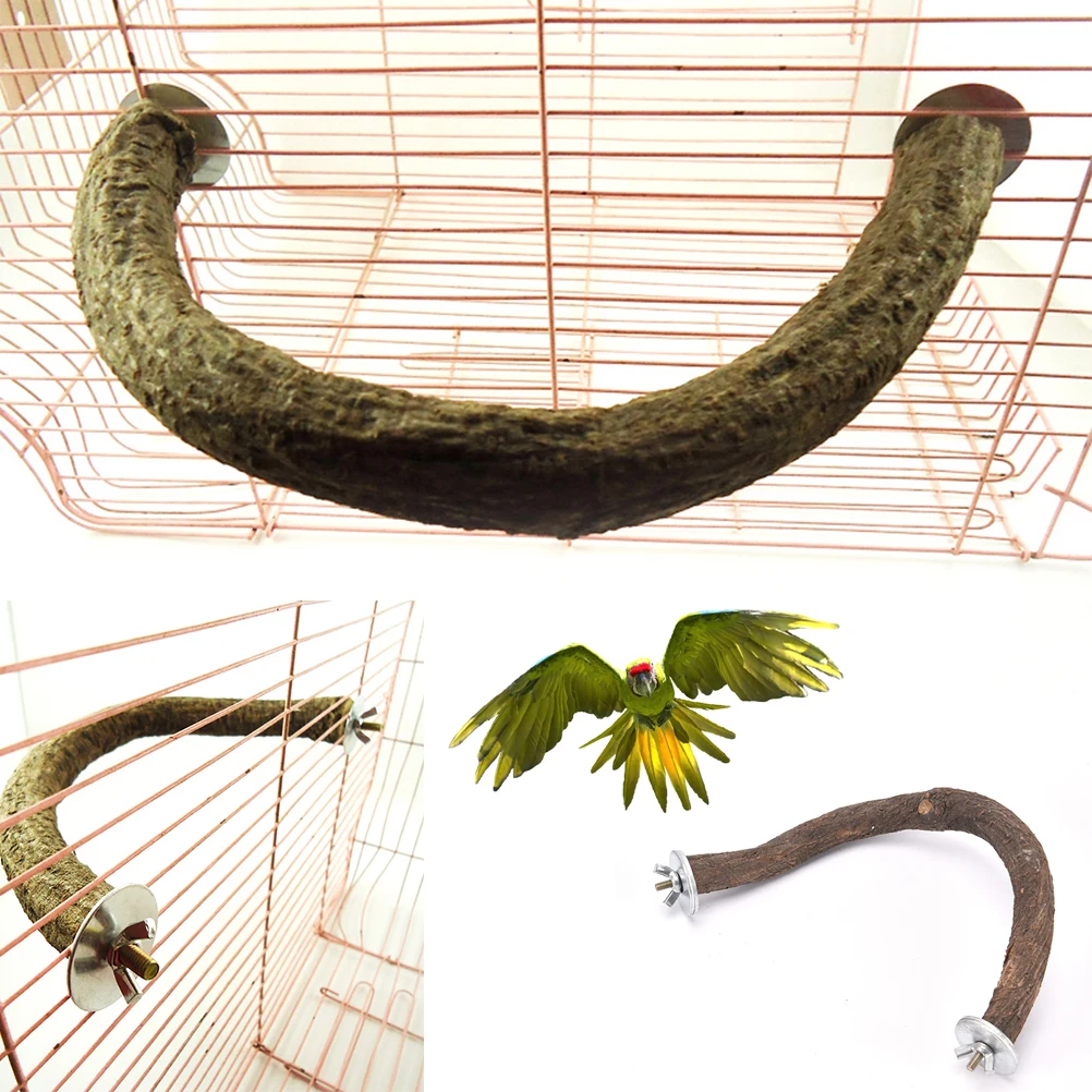 

1Pcs Pet Parrot Raw Wood Fork Wooden Tree Branch Stand Rack Parrot Gnawing Toy Perches For Bird Cage Accessories Supplies