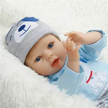 SanyDoll baby Возрожденный силикон куклы, Реалистичная кукла Возрожденные Младенцы для детских игрушек 22 дюймов 55 см синяя Кукла одежды