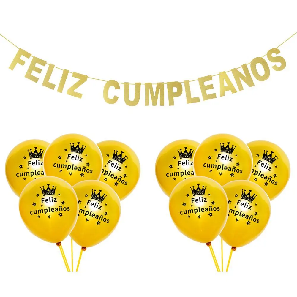 Feliz Cumpleanos, Испания с днем рождения набор воздушных шаров с флаг с надписью набор
