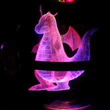 K9 Стекло GO Pocket Monster Pokemon Dragonite 3D LED Night Light Стол Настольные Лампы