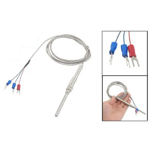 

5pcs( 0-400C PT100 Type 5mm x 50mm Temperature Controller Thermocouple Probe 2 Meters