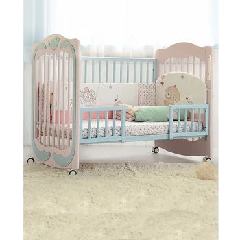 

New Zealand pine crib multi-function solid wood splicing big bed baby cradle bed roller detachable change bed baby crib