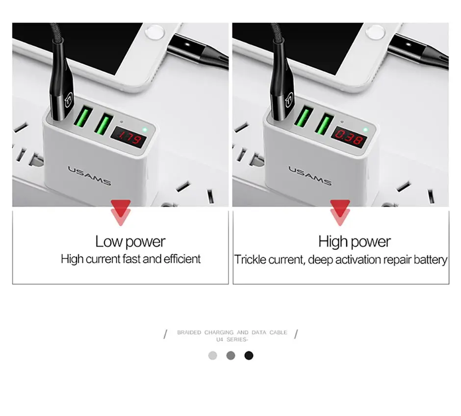 USAMS USB кабель для освещения кабель для iPhone 2 м 2.4A кабель передачи данных для быстрой зарядки для iPhone 7 8X6 6s plus 5 SE 5S зарядное устройство