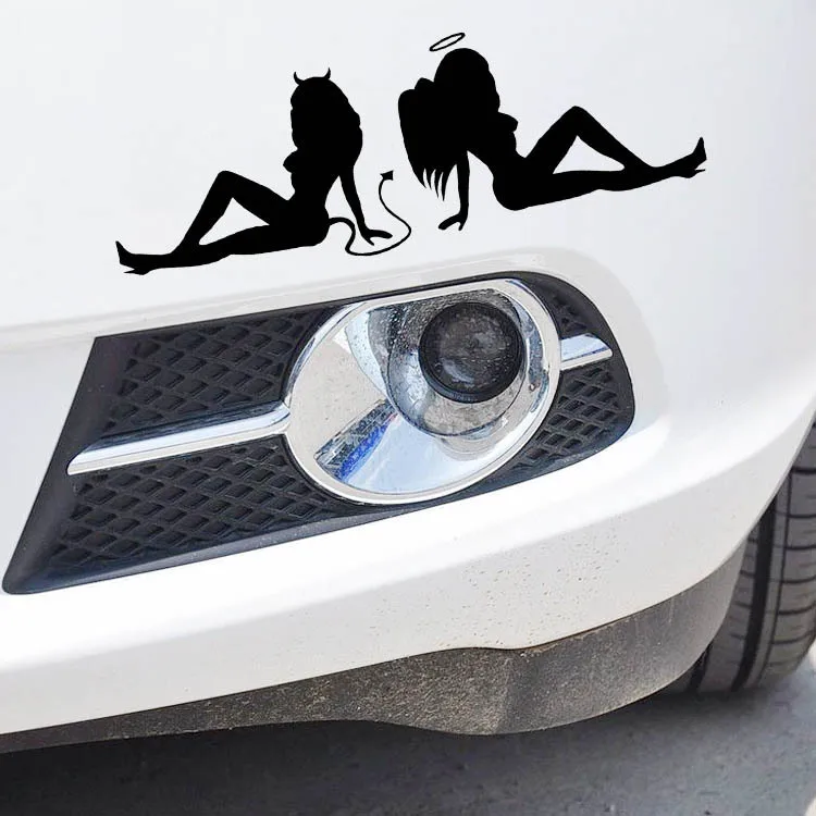 

Aliauto Car-Styling Beauty and Devil Tail Sticker Car Sticker/Decal For Toyota vw polo Skoda Octavia Peugeot 307 Mazda 3 Renault
