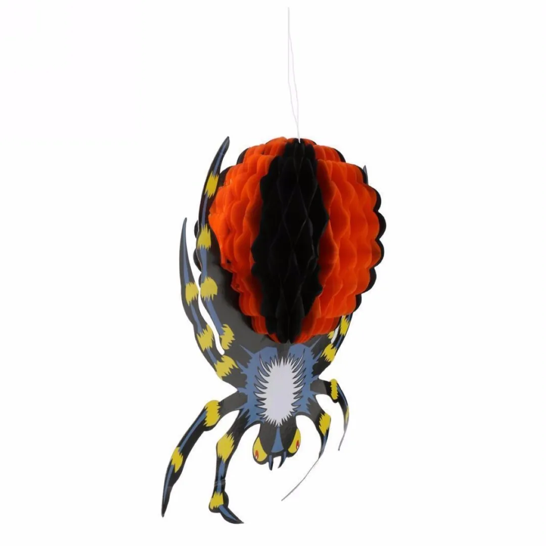 JX-LCLYL 3D Retro Foldable Spider Halloween Festival Party Decor Paper Lantern Hanging