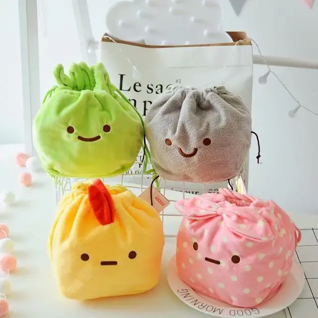 

candice guo super Q plush toy Sumikko Gurashi corner biological storage package drawstring coin bag rope bundle pocket gift 1pc