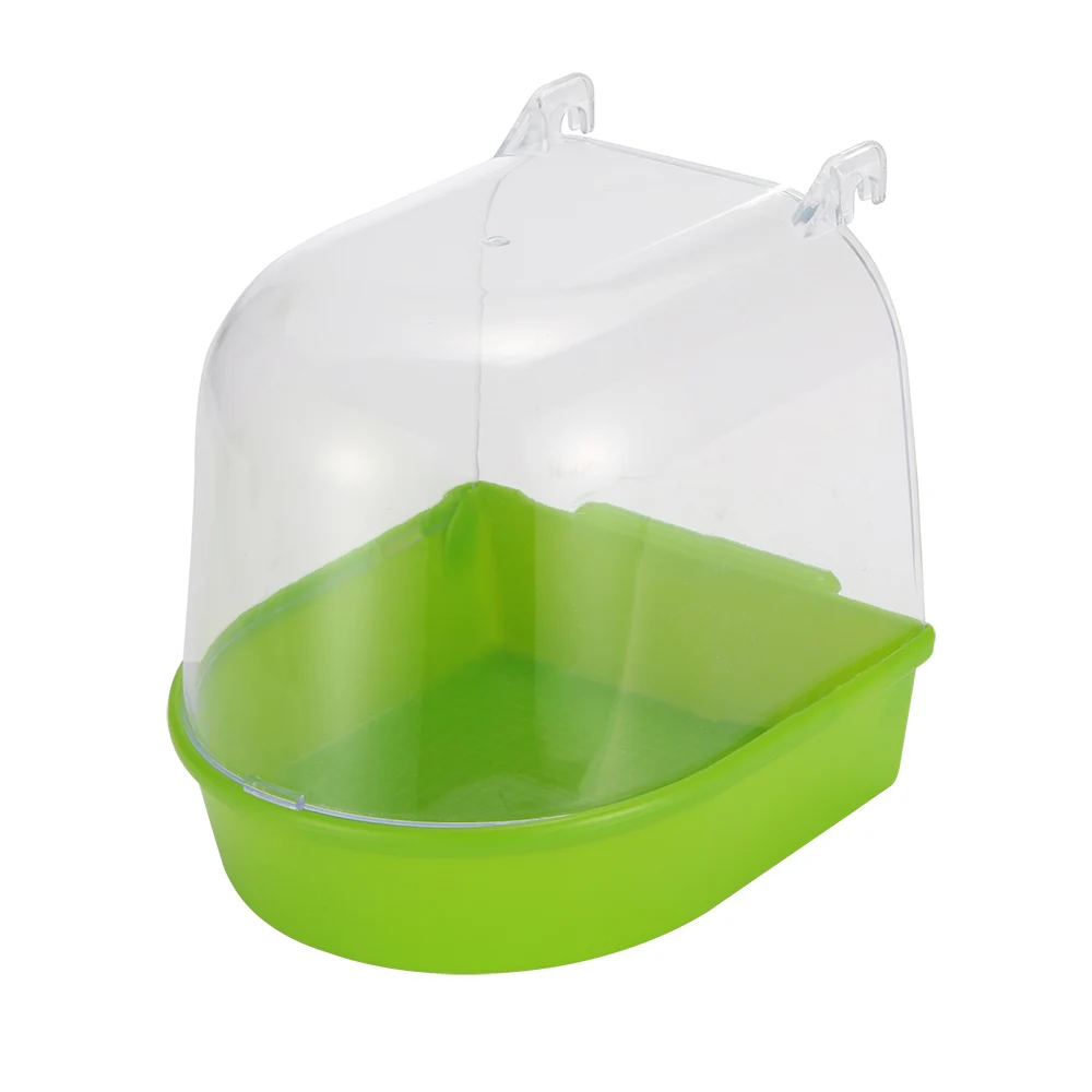 Bird Bath Box Bath Bathtub Bird Cleaning Tool Cage Accessories Parrot Bath Transparent Plastic Hanging Tub Shower