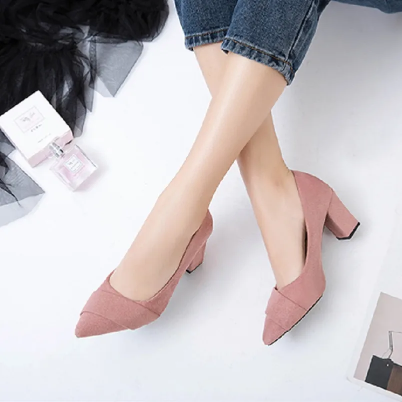 De Moda Dama b Alta Negro d Alto Casual Zapatos Tacón Calidad Cresfimix Mujeres A3417 Femmes Las Cuadrados Talons c Bombas Hauts A OxtqI