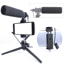 Конденсаторный микрофон для записи видео для телефона Nikon Canon sony DSLR камера Vlogging микрофон для интервью со штативом