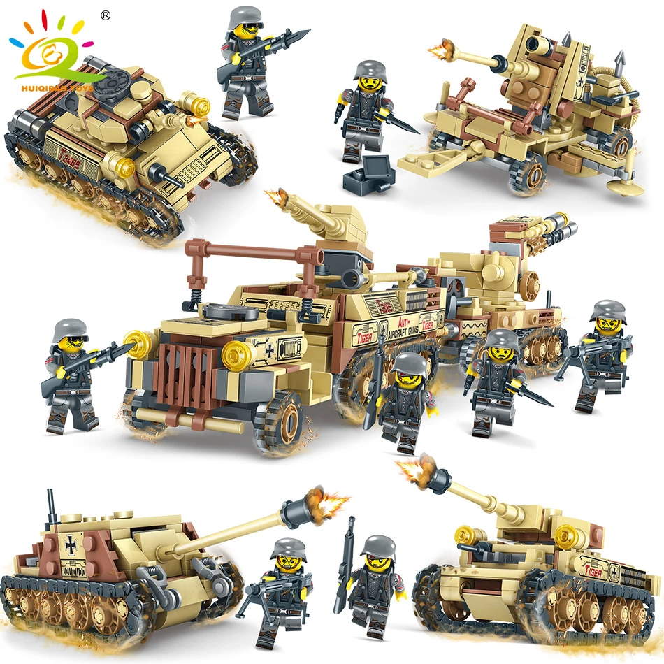 678pcs Chariot Model Building Blocks Compatible Legoed Military Tank Truck Vehicles Weapon Army Figures Toys Christmas Gift Kids