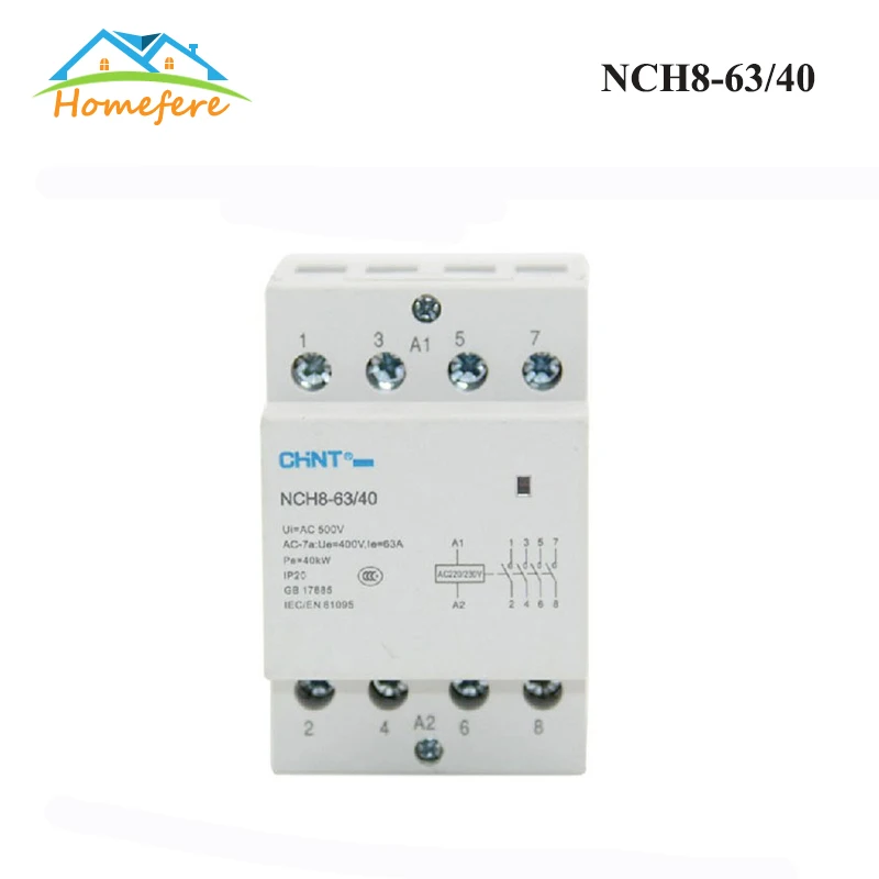 2P 25A 220V/230V 50/60HZ Din rail Household ac Modular contactor with Manual Control Switch 2NO or 1NO 1NC 2NC | Обустройство дома