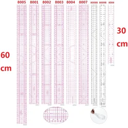 Règle de Patchwork en PVC, droite, 30/50/60cm, #8001 #8002 #8005 #8006 