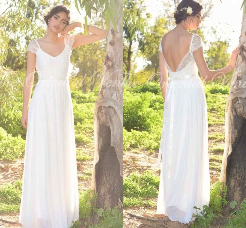 Yellow Cap Sleeve Wedding Dresses