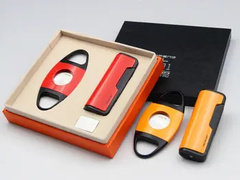 

Quality Metal TORCH JET FLAME CIGAR CIGARETTE LIGHTER Cutter Set Cohiba