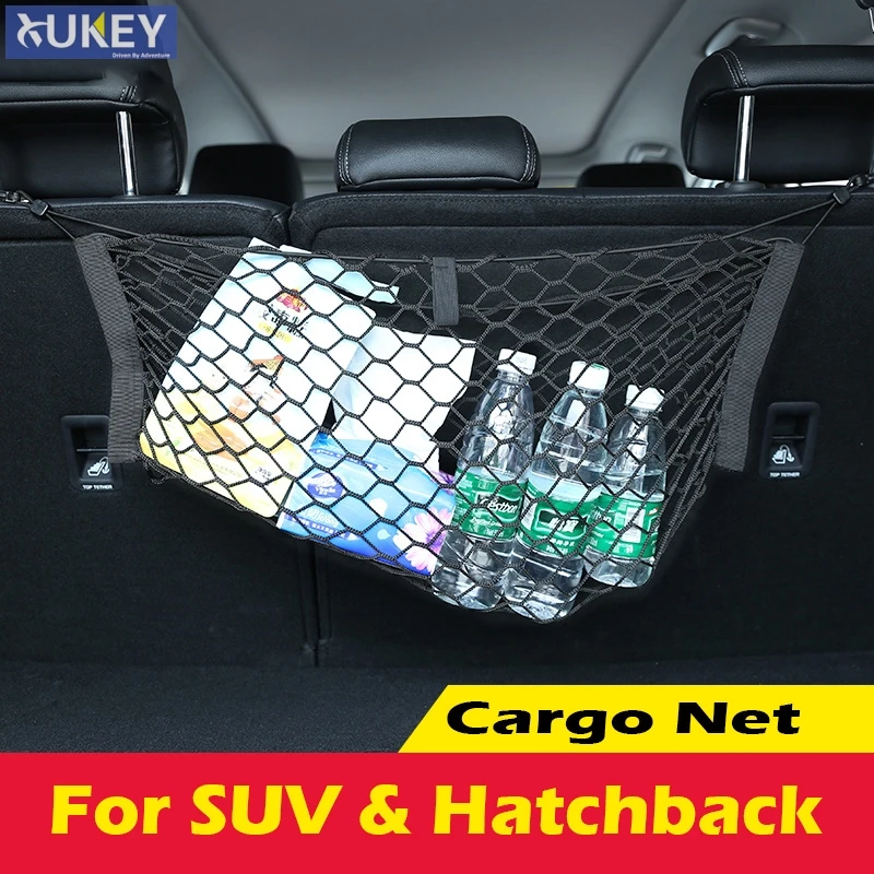 Back Rear Seat Cargo Net Trunk Hanging Mesh Luggage Storage 