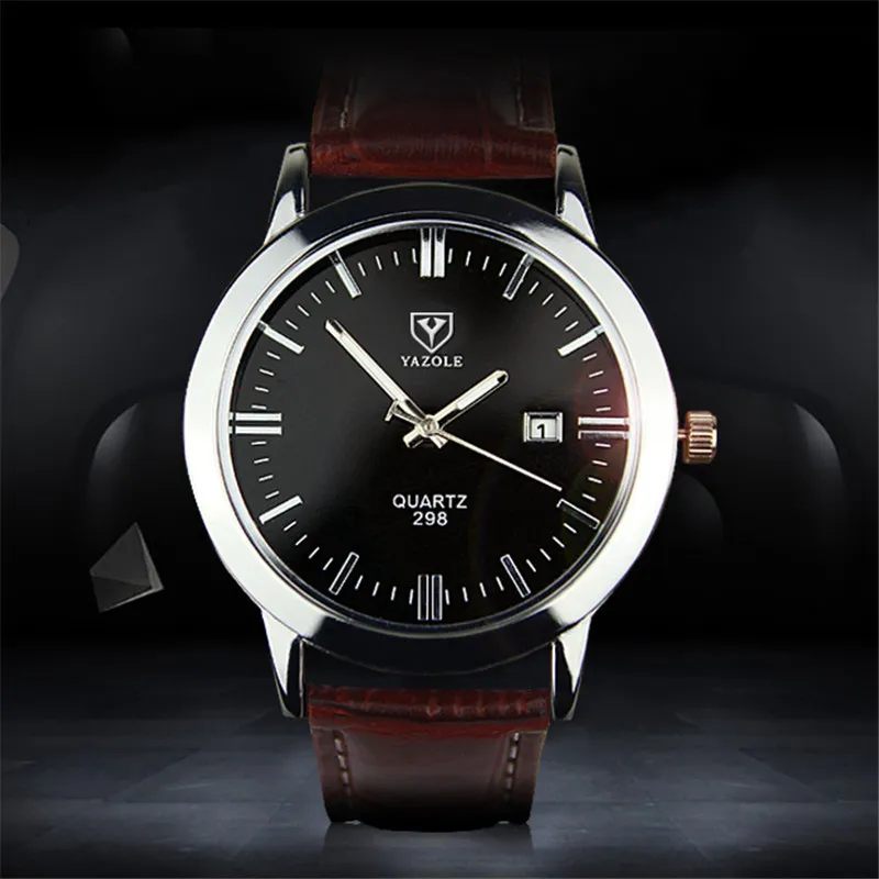

YAZOLE Business Calendar Watch for Men Boutique Leather Luminous Waterproof Clock Man Army Military Quartz Watches Reloj Hombre