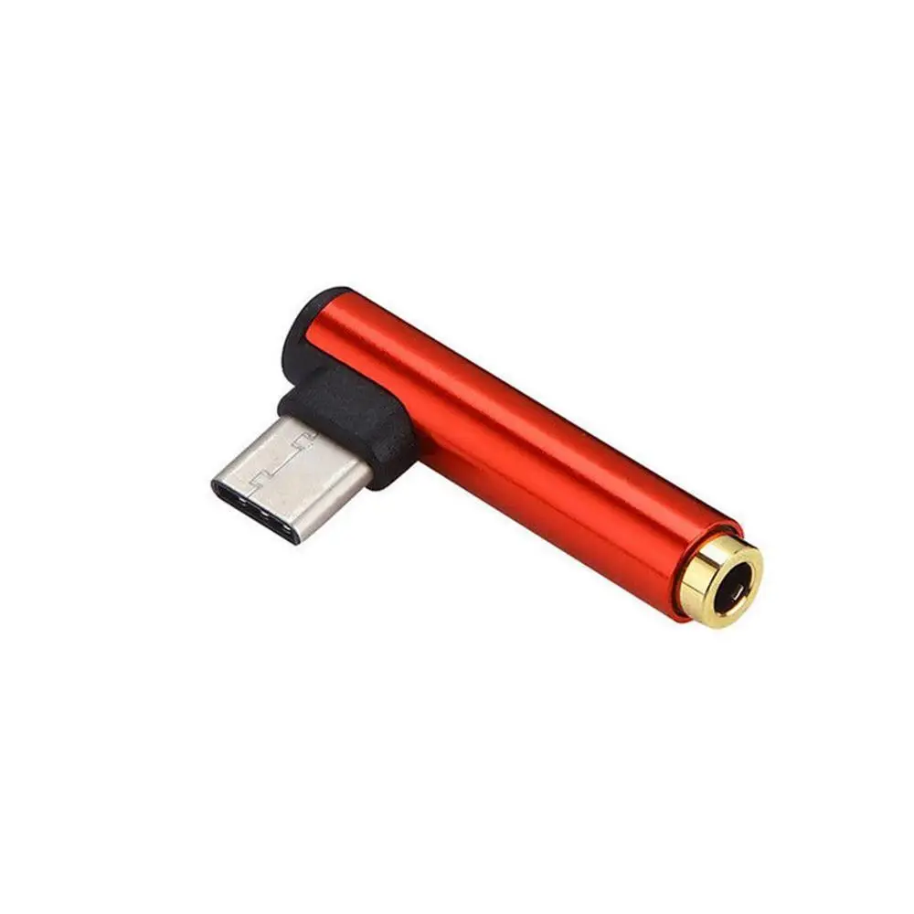 Usb type C до 3,5 мм разъем для наушников адаптер для Xiaomi mi 8 Lite mi 8 Aux аудионаушники с кабелем зарядное устройство зарядный USB-C конвертер - Цвет: Красный