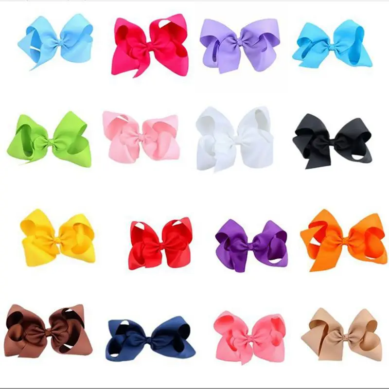 

1piece 6" JoJo Clip Large Rainbow Unicorn Bow-knot Print Grosgrain Ribbon Hair Bows With Clip Kids Handmade Hair Accessory