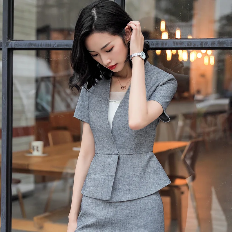 Mr.nut white suit female suit professional wear female 2019 new teacher professional suit female summer temperament dress