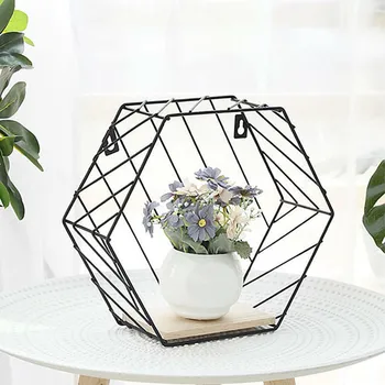 

Estanteria Pared Estilo Hexagonal Grid Wall Shelf Combination Hanging Geometric Figure Decoration Wall Shelf 19May30 P30