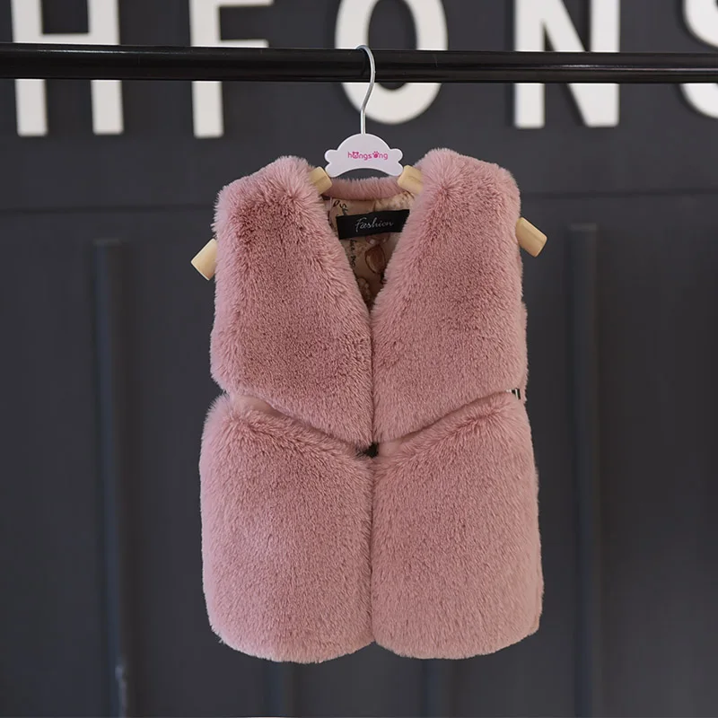 

Baby Vest Solid Toddler Girl Winter Clothes Sleeveless Faux Fur Vest for Girls Winter Jacket 2018 Brand Kids Outerwear Clothing