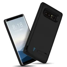 Корпус питания для Samsung Note 8 6500 mAh Портативная аккумуляторная батарея Зарядка Поддержка держатель Чехлы с кабелем type c для зарядки(черный