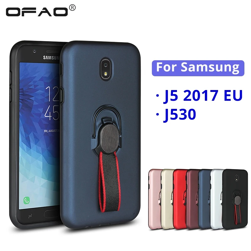 Чехол для Samsung Galaxy J5 2017 EU J530 силиконовый TPU PC Ring Ribbon Hoder Car Magneitc Чехлы крышки Fundas Capa