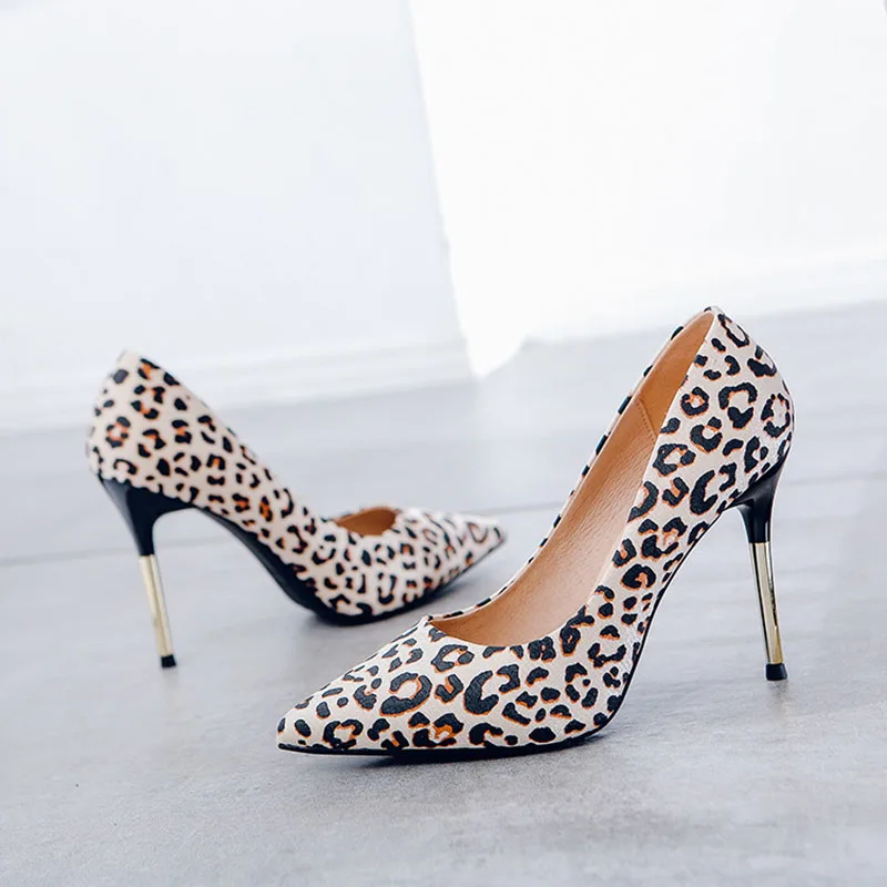 Leopard Fine-heeled High-heeled Shoes Spring 2019 New Sexy Shallow-mouthed Women's Single Shoes luxury shoes women designers Leopard Fine-heeled High-heeled Shoes Spring 2019 New Sexy Shallow-mouthed Women's Single Shoes luxury shoes women designers