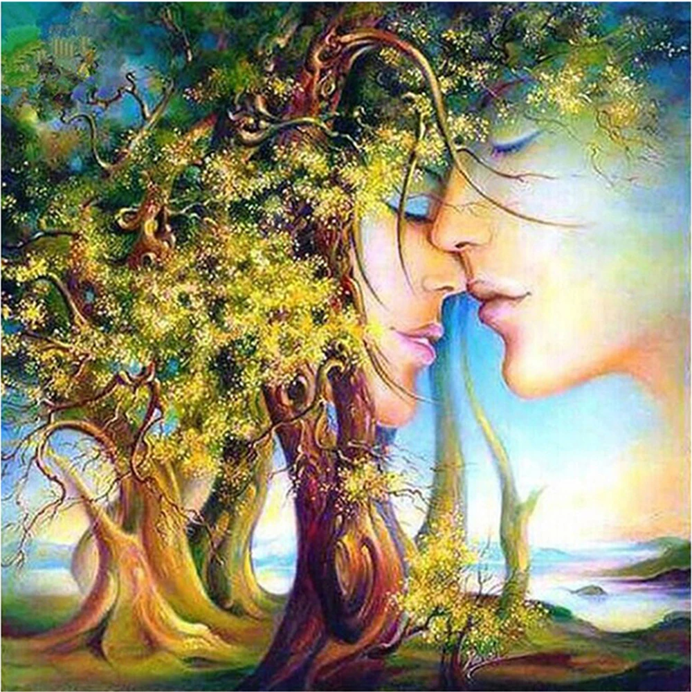 

LI LOYE DIY Diamond Paintings Cross Stitch Forest lover 5D Diamond Embroidery Round Crystal Resin Diamond Picture Mosaic RT1045