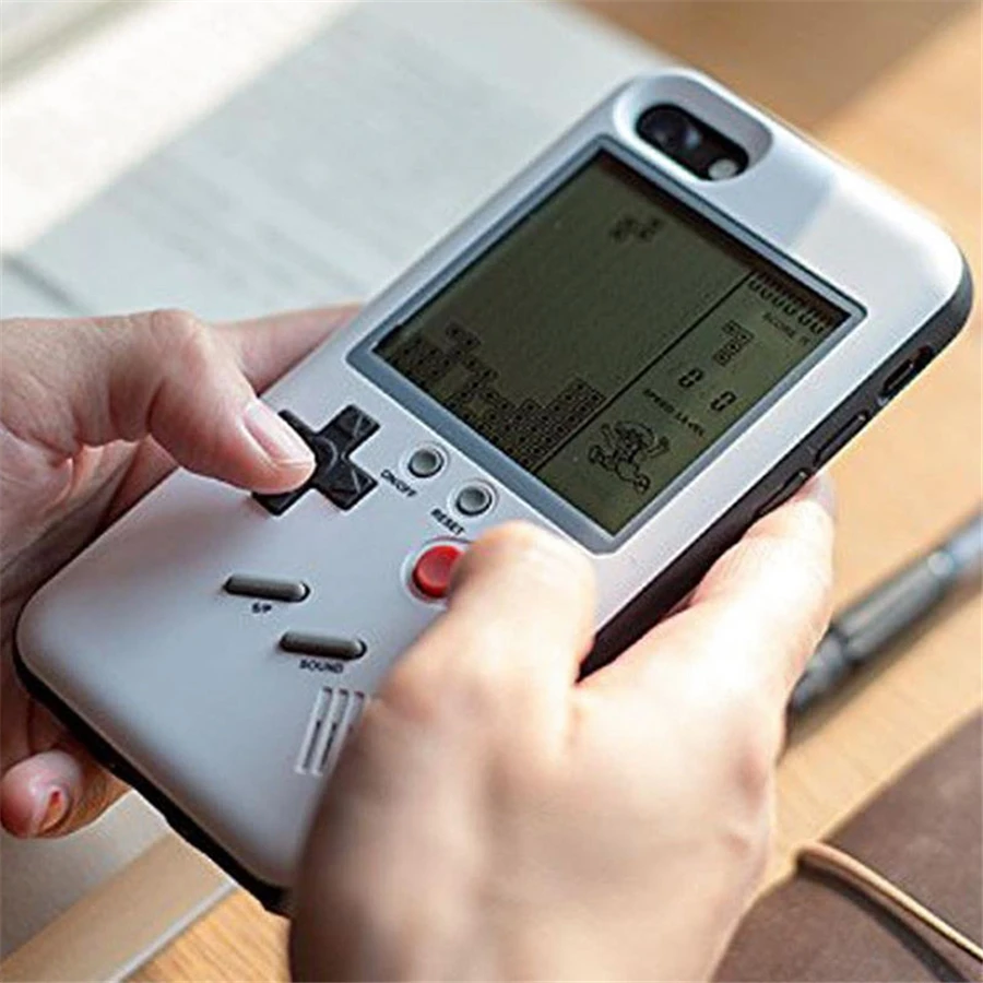Gameboy Case Game Console Cover Tetris Phone Cases for iPhone X 6plus 6s 7 7plus 8 8plus Play Blokus Game Protective Cover