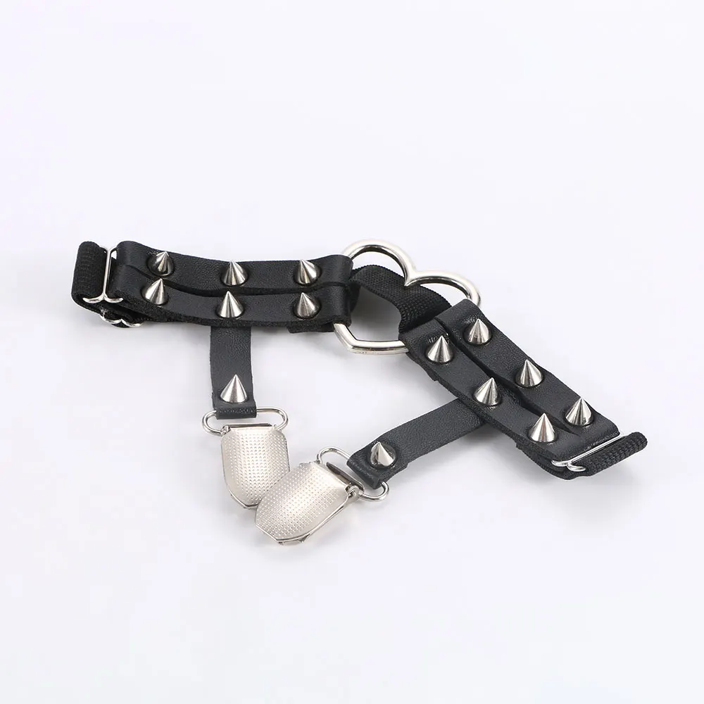 

Sexy Women Studded Love Heart Leg Garters Rivet Punk Goth Harajuku Handmade Belt Ring Garters Gift