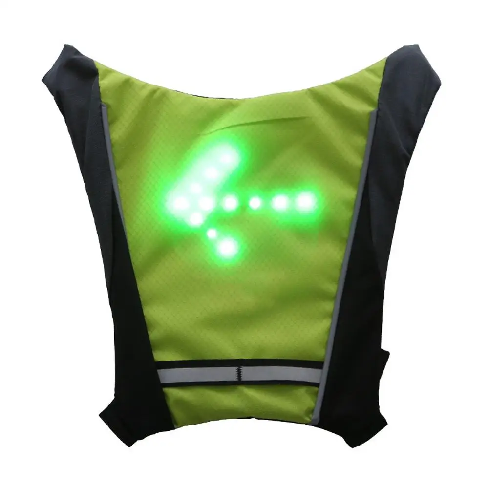

LED Wireless Safety Turn Signal Light Vest for Bicycle Riding Night Warning Guiding Light Vest Clothings