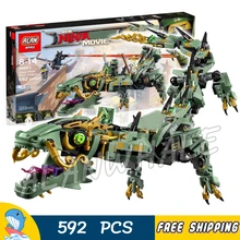 592pcs New Green Ninja Mech Dragon Gooden East 06051 Model Building Blocks Children Assemble Toys Bricks Compatible With lego