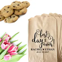 Изготовленный На Заказ сладкий концовочный Свадебный буфет для лечения Подарочный бар лепесток бумажный пакет день рождения девичник хлебобулочные печенья сувениры мешочки