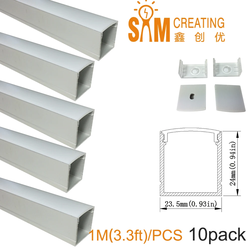 

DHLfree shipping U-shape Anodized silver aluminum extrusion with flange surface mount led aluminium profile for led bar light