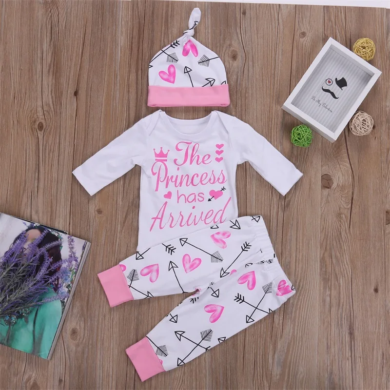 

2017 Autumn Winter Baby Girl Clothes Infant Printed Top + Pants + Hat Kids Outfits Toddler Suit Clothing Set Baby girls